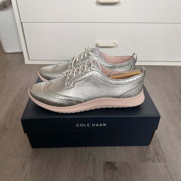 Cole Haan Shoes - Cole Haan Silver Metallic Sneakers